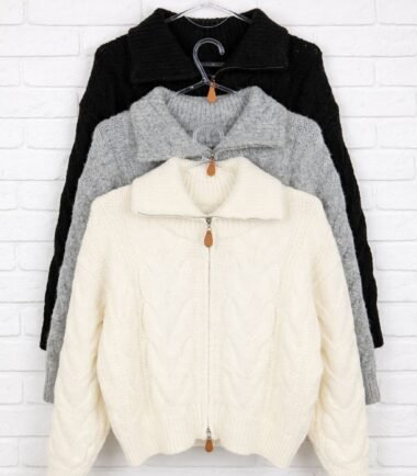 campera Dudu con cierre doble el abrigo perfecto para esta temporada tejido suave tonos neutros