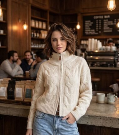 campera Dudu doble cierre abrigo perfecto para esta temporada tejido suave tonos neutros